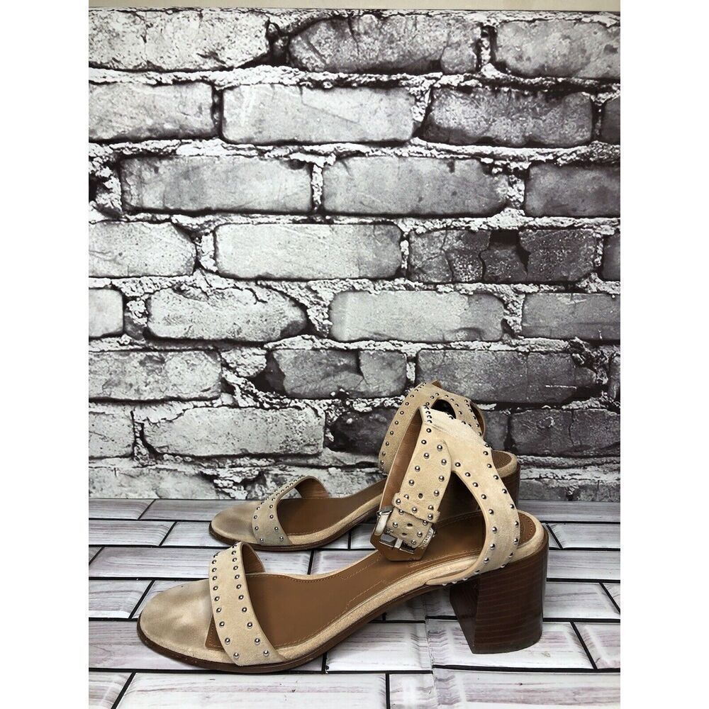Givenchy Taupe Suede Leather Elegant Heel Studded Sandals Women sz 38EU/7.5M US